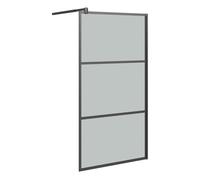Vidaxl mampara de ducha accesible vidrio esg oscuro negro 115x195 cm
