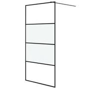 vidaXL Mampara de Ducha Baño Cuarto Accesorios Corredor Pasillo Tocador Entrada Aseo Armario Decoración Bañera Vidrio ESG Semiesmerilado Negro