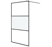 vidaXL Mampara de Ducha Baño Cuarto Accesorios Corredor Pasillo Tocador Entrada Aseo Armario Decoración Bañera Vidrio ESG Semiesmerilado Negro