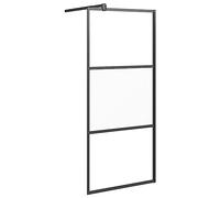 Vidaxl mampara de ducha vidrio esg semiesmerilado negro 90x195 cm