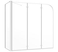 vidaXL Mampara de Ducha de Templado Transparente Baño Paneles Plegables Cristal Accesorios de Bañera Apertura Central 120x69x130 cm Vidrio