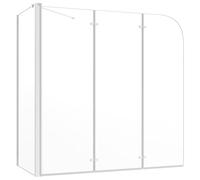 vidaXL Mampara de Ducha de Templado Transparente Baño Paneles Plegables Cristal Accesorios de Bañera Apertura Central 120x69x130 cm Vidrio