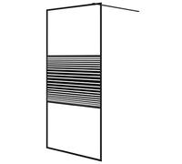 vidaXL Mampara de Ducha Pantalla Cabina Accesible Cuarto de Baño Pared Cerramiento Cubículo Partición Vidrio ESG Transparente Negro 100x195 cm