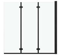 vidaXL Mampara de Ducha Plegable 3 Paneles Puerta Cabina Baño Cerramiento Partición Cubículo Apertura Central Cristal Seguridad ESG Negro 130x138 cm