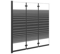 vidaXL Mampara de Ducha Plegable de 3 Paneles Mampara Cierre Aseo Cuarto Panel Bañera Lavabo Cuarto Doméstico Hogar Pared ESG Negro