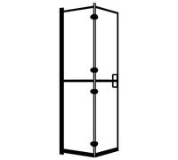 vidaXL Mampara de Ducha Plegable Puerta Cabina Baño Pared Cerramiento Partición Cubículo Apertura Central Seguridad Moderno ESG Negro 120x140 cm