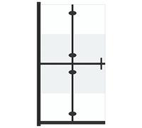 vidaXL Mampara de Ducha Plegable Puerta Cabina Cuarto de Baño Cerramiento Cubículo Partición Seguridad Vidrio ESG Medio Esmerilado 90x190 cm