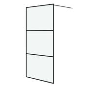 Vidaxl mampara de ducha vidrio esg esmerilado negro 100x195 cm