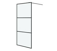 Vidaxl mampara de ducha vidrio esg esmerilado negro 90x195 cm