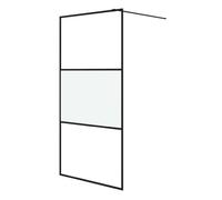 Vidaxl mampara de ducha vidrio esg semiesmerilado negro 100x195 cm