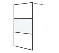 Vidaxl mampara de ducha vidrio esg semiesmerilado negro 115x195 cm