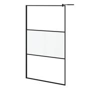 Vidaxl mampara de ducha vidrio esg semiesmerilado negro 115x195 cm