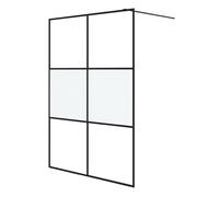 Vidaxl mampara de ducha vidrio esg semiesmerilado negro 140x195 cm