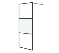 Vidaxl mampara de ducha vidrio esg semiesmerilado negro 80x195 cm