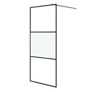 Vidaxl mampara de ducha vidrio esg semiesmerilado negro 90x195 cm