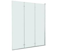 vidaXL Mampara Ducha 1 Hoja Plegable Pivotante Doble + 1 Hoja Fija Cristal Seguridad Vidrio Templado Cabina Baño Transparente Cierre Lateral Bañera