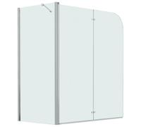 vidaXL Mampara Ducha 1 Hoja Plegable Pivotante Doble + 1 Hoja Fija Cristal Seguridad Vidrio Templado ESG Cabina Baño Transparente Cierre en L Bañera