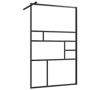 vidaXL Mampara Ducha Accesible Cabina Baño Cerramiento Partición Cubículo Apertura Central Seguridad Moderno Vidrio ESG Transparente Negro 100x195cm
