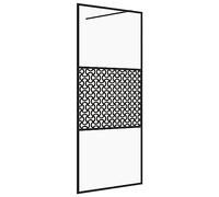 vidaXL Mampara Ducha Accesible Puerta Cabina Cuarto de Baño Cerramiento Cubículo Partición Seguridad Vidrio ESG Transparente Negro 90x195 cm