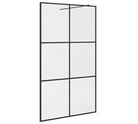 vidaXL Mampara Ducha Accesible Puerta Cabina Cuarto de Baño Cerramiento Cubículo Partición Seguridad Vidrio ESG Transparente Negro 115x195cm