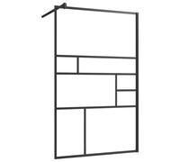 vidaXL Mampara de ducha accesible 100x195 cm Vidrio ESG transparente negro apertura central