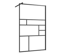 vidaXL Mampara de ducha accesible 100x195 cm Vidrio ESG transparente negro apertura central
