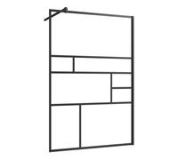 vidaXL Mampara de ducha accesible – apertura central, vidrio ESG transparente, negro 115x195 cm