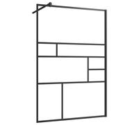 vidaXL Mampara de ducha accesible – apertura central, vidrio ESG transparente, negro 115x195 cm