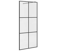 vidaXL Mampara de ducha con puerta accesible 90x195 cm vidrio ESG transparente negro