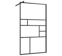 vidaXL Mampara ducha accesible vidrio ESG transparente negro 90x195 cm