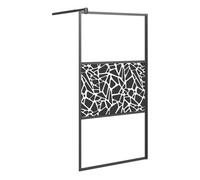 Vidaxl mampara ducha vidrio esmerilado diseño piedras negro 100x195 cm