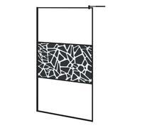 Vidaxl mampara ducha vidrio esmerilado diseño piedras negro 115x195 cm