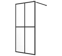 vidaXL Mampara para el Plato de Ducha Accesible Cabina de Cuarto de Baño de Vidrio Templado Negra 100x195 cm