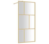vidaXL Mampara Puerta de Ducha Vidrio Transparente ESG Dorado 80x195cm