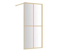 vidaXL Mampara puerta de ducha Vidrio transparente ESG dorado 80x195 cm