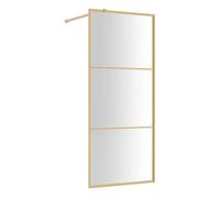 vidaXL Mampara Puerta de Ducha, Pantalla Ajustable con Esquinas de Seguridad, Cubículo Accesible, Partición de Baño, Vidrio Transparente ESG Dorado