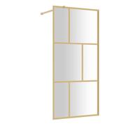 vidaXL Mampara Puerta de Ducha, Pantalla Ajustable con Esquinas de Seguridad, Cubículo Accesible, Partición de Baño, Vidrio Transparente ESG Dorado