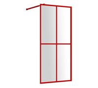 Vidaxl mampara puerta de ducha vidrio transparente esg rojo 100x195 cm