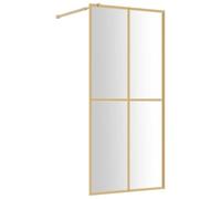 vidaXL Mampara Puerta Ducha Vidrio Transparente ESG Dorado 100x195 cm
