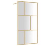 vidaXL Mampara Puerta Ducha Vidrio Transparente ESG Dorado 100x195 cm