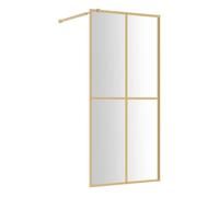 vidaXL Mampara Puerta de Ducha, Pantalla Ajustable con Esquinas de Seguridad, Cubículo Accesible, Partición de Baño, Vidrio Transparente ESG Dorado