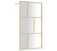 vidaXL Mampara puerta ducha vidrio transparente ESG dorado 115x195 cm