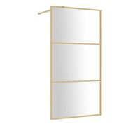 Vidaxl mampara puerta ducha vidrio transparente esg dorado 115x195 cm