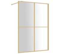 vidaXL Mampara puerta ducha vidrio transparente ESG dorado 140x195 cm