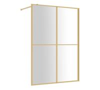 vidaXL Mampara puerta de ducha vidrio transparente ESG dorado 140x195 cm