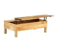 vidaXL Mango Mesa Centro Elevable Madera Marrón Mesita Auxiliar Salón Comedor