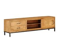 vidaXL Mango Mueble TV Madera Estantes Cajones Mesa Televisión Televisor Salón