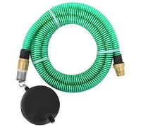 vidaXL Manguera de succión con conectores de latón PVC verde 29 mm 10m