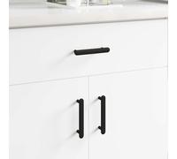 vidaXL Manija de armario 12 pcs Negro 121 x 16.6 x 28.3 mm Hierro, Tirador resistente para gabinete, accesorio de hierro moderno, acabado mate, ideal para interior y exterior