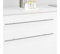 vidaXL Manija de armario 12 pcs Plateado 700mm Acero inoxidable, Soluciones prácticas de tiradores, modernos pomos para cajones, hardware durable para cocina, almacenamiento decorativo